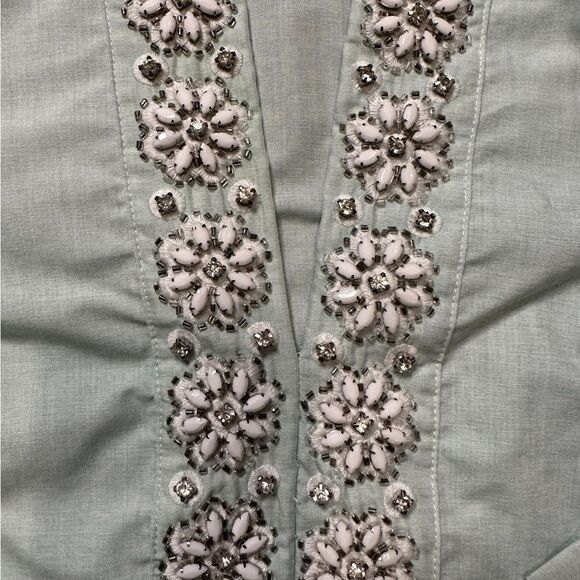 Julie Brown Embellished Mandarin Style Top Size 2 - Picture 4 of 8